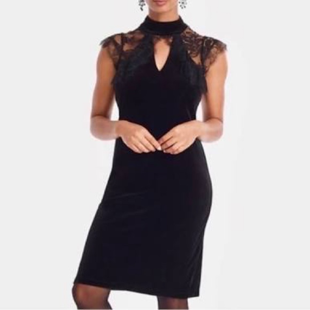 White House Black Market Velvet and Lace Dress